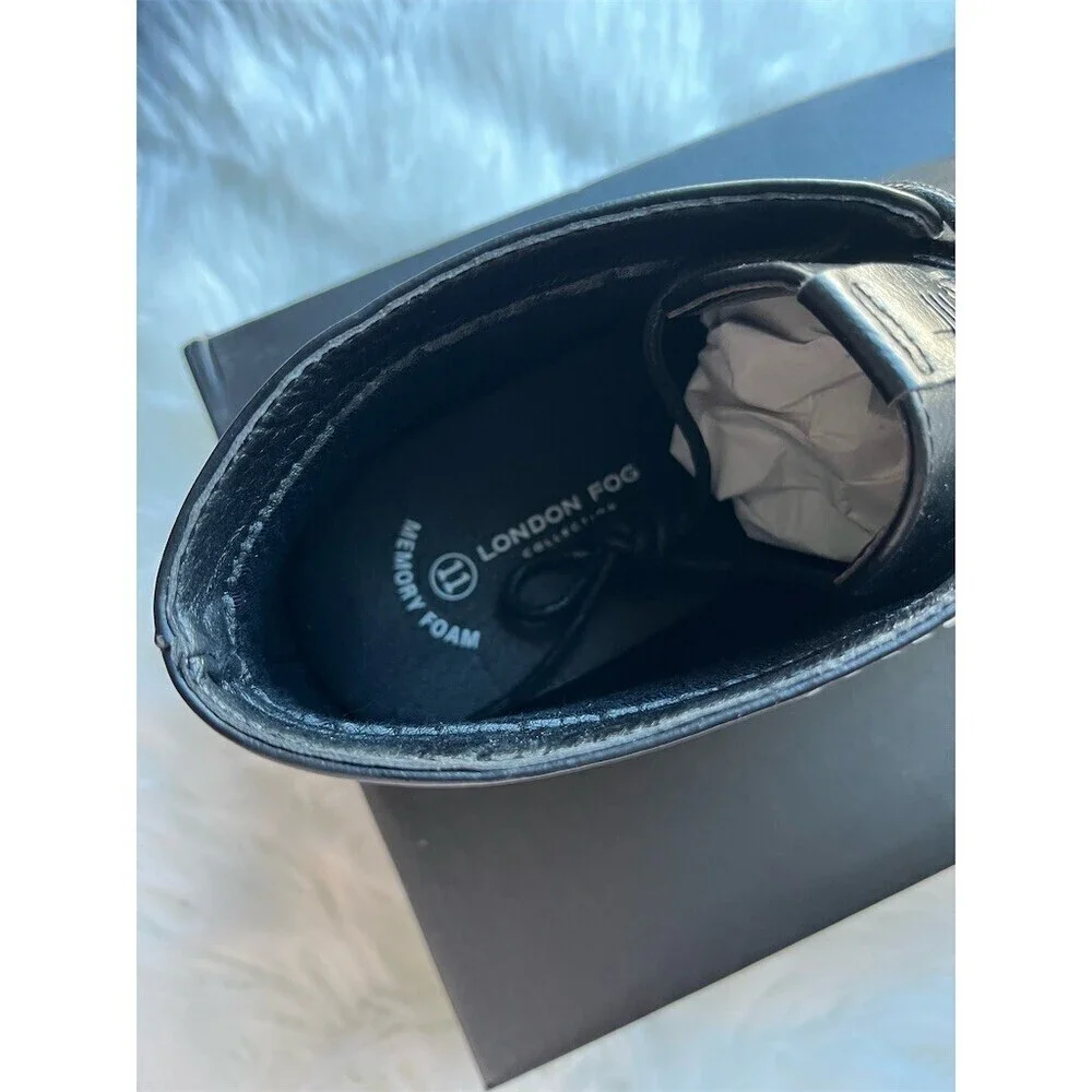 🆕London Fog Men's Chukka Boots Black Lace-Up Memory Foam Size 11M